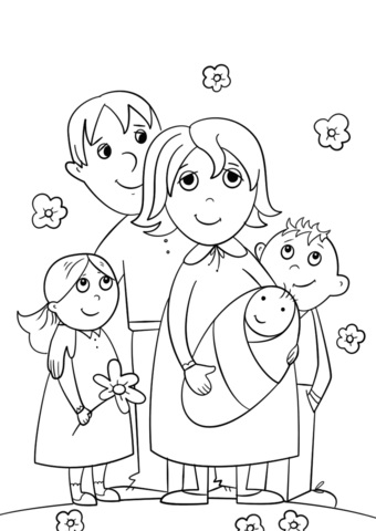 Kolorowanka online: Kolorowanka szczęśliwa rodzina